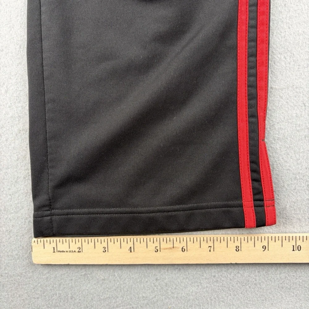 Vintage 2001 adidas 3 Stripe Track Pants Men's Medium Black Red Y2K Wide Leg